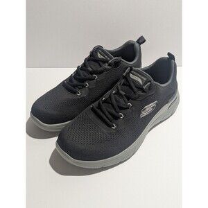 Skechers Black and Gray Mesh Lace-Up Sneakers